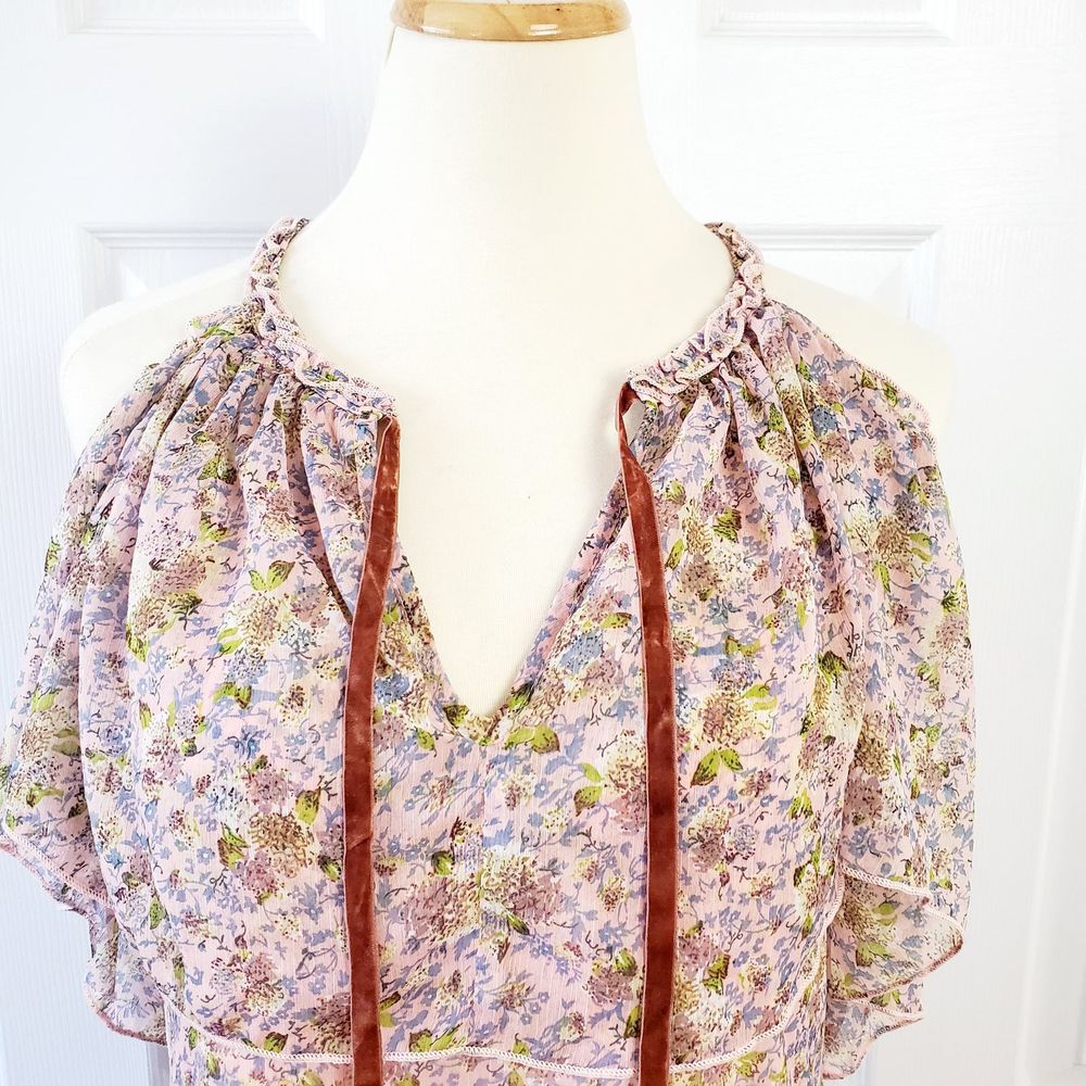 Forever 21 Floral Open Shoulder Prairie Dress NWT - Picture 2 of 10